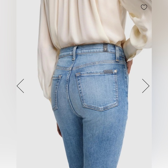 NWT 7 For All Mankind HIGH WAIST SLIM KICK WITH LONG SIDE HEM AND DESTROY, Sz 30 - Picture 4 of 10